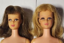 Vintage Barbie Francie 1960's Blonde Bendable Legs & Brunette Straight Legs TLC picture