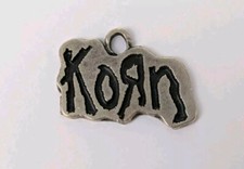 Vtg 1990’s KORN Charm Pendant Pewter Metal Rock Band NuMetal Necklace Bracelet picture