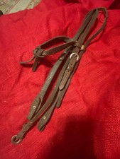 Tooled Leather headstall used western bridle SHIPS FREE picture