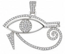 2.50Ct  Round Cut White Moissanite Evil Eye Gift for Women Solid 14K White Gold picture