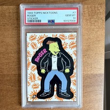 Topps 1993 Nicktoons Doug Roger Klotz Sticker #7 PSA 10 POP2 picture