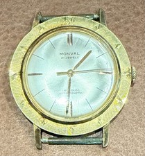 Vintage MONVAL 21 Jewel Swiss Mechanical Watch Incabloc Antimagnetic Runs picture
