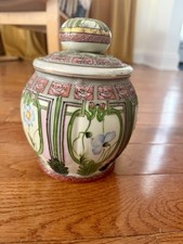 Antique Nippon Humidor Hand Painted Floral Gold Accents Porcelain Japan picture