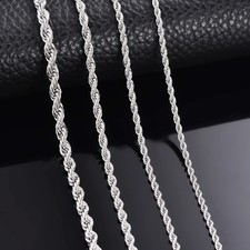 2/2.5/3/4/5/6/7mm 316L Stainless Steel Women Men Rope Chains Necklaces 18-32'' picture
