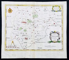 1695 Robert Morden Antique Map The English County of Rutland, Camden's Britannia picture