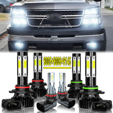 6X 6000K LED Headlight+Fog Light For 2003-2006 Chevy Silverado 1500 2500 3500 HD picture