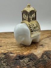Vtg Avon 1970s Royal Elephant Topaz Cologne Milk Glass Bottle EMPTY picture