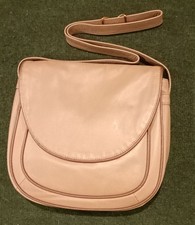 Vintage Gallery Originals Avon Pink Nude Leather Crossbody Saddle Bag Purse Box picture