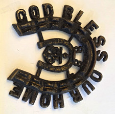 Antique Horseshoe God Bless This House, 1887, Hanging Plaque,  GL, Anchor picture
