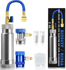 R1234YF & R134A AC Oil Dye Injector Kit with 2 Snap Quick Couplers 2 Oil Checker picture