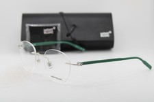 NEW MONT BLANC MB0224O 004 SILVER GREEN S GUNMETAL AUTHENTIC EYEGLASSES 49-20 picture