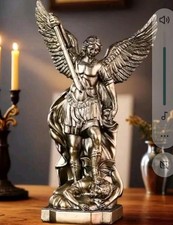 Classic 8.5 Inch Saint Michael Archangel Statue Catholic Protection picture