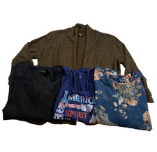 Lot of 4 Rafaella Sweet Rain Womens Cardigan & Top Size XL Floral picture