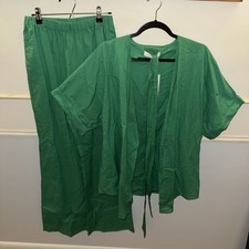 Commense Linen Cotton Two Piece Pant Top Set in Green size Small  New with tag picture
