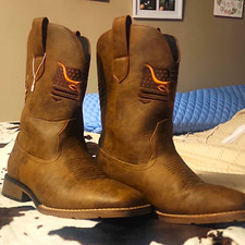 Ariat Brown Western Cowboy Boots Pair picture