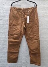 New Imogene & Willie Hencye Washed Canvas Mens Workpant In Brown Size 34 picture
