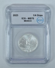 2023 Mo Mexico 1/4 Onza Silver Libertad MS70 ICG picture