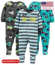 Simple Joys by Carter's Toddler Boy's 3-Pack Flame Resistant Fleece Footed Pajam picture