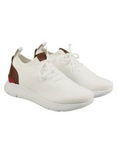 Brand New Isaia Napoli KNT01 White Cotton Lace Up Knit Sneakers Size 12 US 45 EU picture