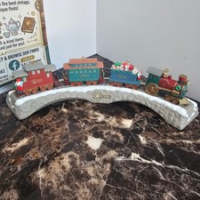 Vintage 1991 Hallmark Claus & Co RR Train Ornament Set with Snowy Track Display picture