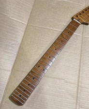 Satin 24inch short scale 22fret Roasted flame maple electric guitar neck part picture
