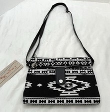Canyon Sky Southwestern Crossbody Bag Black White Tribal Aztec NWT Adjustable picture
