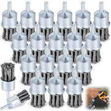 20 Pack 1 Inch Twist Knotted Wire End Brush with 1/4 Inch Shank for Drill, 20000 picture
