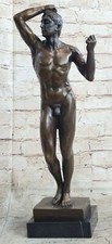Signed Rodin Nude Male Bronze Marble Sculpture Figurine Art Deco Home Decor Sale picture