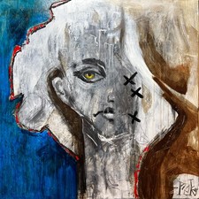 Original Abstract Figurative Painting Portrait Acrylic Charcoal Contemporary Art picture