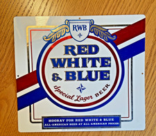 Vintage Pabst Heileman Red White & Blue Special Lager Beer - Metal Bar Sign picture