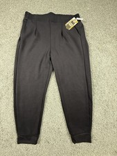 Avia Womens Large (12-14) Scuba Knit Pleat Jogger Pants, Pockets black NWT picture