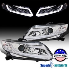 Fits 2012-2015 Honda 12-15 Civic 2 4Dr Projector Headlights New LED Strip Lights picture