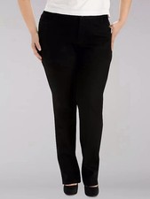 NWT Lee Women Plus Straight Leg Instantly Slims High  Rise Jeans Size 26W  Black picture