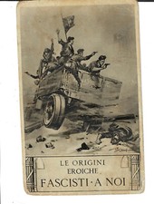 Italian Art Military Fascism 1937 Postcard MVSN Le Origini Eroiche Pisani Rare picture