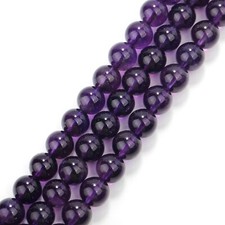 Natural Grade AAA Amethyst Smooth Round Beads 6mm 8mm 10mm 12mm 15.5