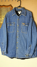Vintage Carhartt Jacket Men's Blue Cotton Denim Long Sleeve Snap-Up Large picture