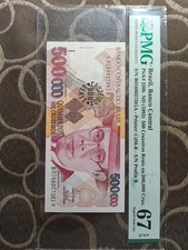 Gem Unc. Brazil, Banco Central ND (1993) 500 Cruzeiros Reais on 500,000 PMG 67 picture
