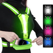 LED Reflective Light up Safety Running Vest for Biking Walking at Night,  High V picture