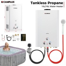 Camplux 10L/16L Tankless Propane Water Heater Instant HOT for Spa Hot Tub Cabins picture