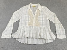 Maeve by Anthropologie Artsy Embroidered Lagenlook Roll Tab Blouse Shirt Top 12 picture