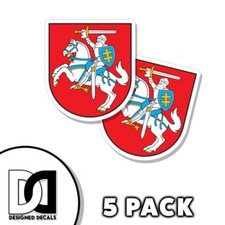 Lithuania Coat of Arms Sticker Self Adhesive 3 inch Lithuanian flag Decals 5pk picture