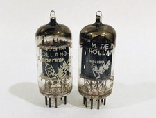 Pair 1958 Amperex Bugle Boy mC6 Heerlen Holland 17mm ECC83/12AX7  Tubes * Tested picture