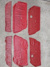 Early 1964 - 65 Porsche 911 Original Door Panel leathers red. picture