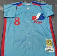Montreal Expos Gary Carter #8 1982 Powder Blue Vintage Jersey NWT picture