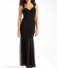 Black Mermaid Jersey Long Evening Gown Maxi Goth Vampy Prom Formal Slit Dress 6 picture