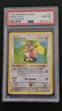 1999 POKEMON BASE SET 1ST EDITION #27 FARFETCH'D PSA 10 picture