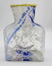 Blenko OOAK Crystal w/Multi Color Frit and Citrine Wrap 384 Water Bottle picture