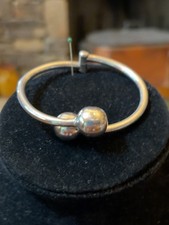 Vintage ATI Mexico 925 Sterling Silver Modernist Bypass Ball Bracelet 0.8oz picture