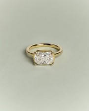Luxury 3.00Ct Cushion Cut Lab Grown Diamond Elongated Anniversary Ring 14K Gold picture
