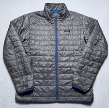 Patagonia Nano Puff Jacket Mens Large Grey Blue Quilted Primaloft Full Zip 84211 picture